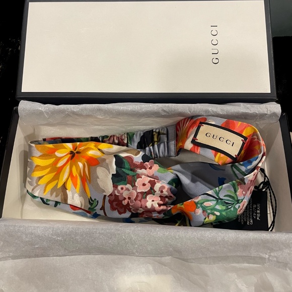 Gucci Josif Flower Print Silk Headband - Picture 6 of 6